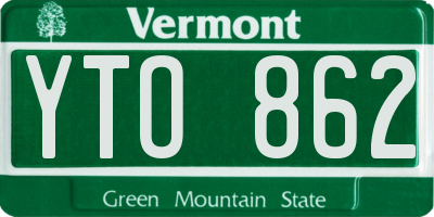 VT license plate YTO862