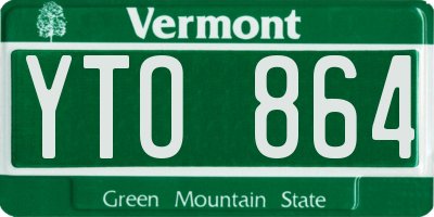 VT license plate YTO864