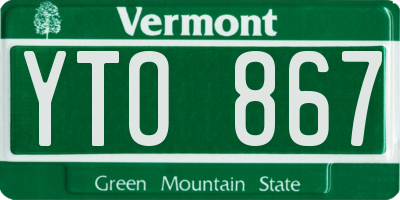 VT license plate YTO867