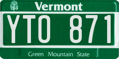 VT license plate YTO871