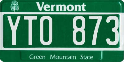 VT license plate YTO873