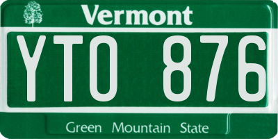 VT license plate YTO876