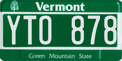 VT license plate YTO878