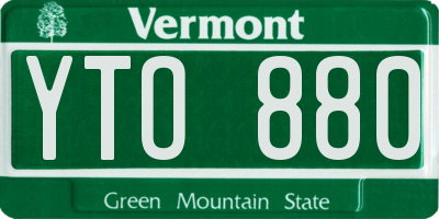VT license plate YTO880
