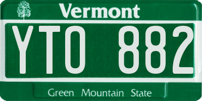 VT license plate YTO882