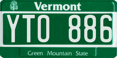 VT license plate YTO886