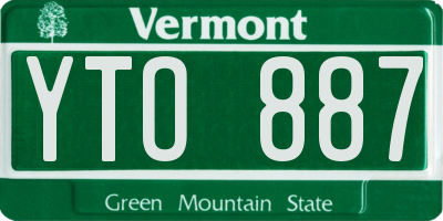 VT license plate YTO887