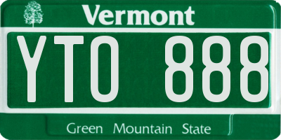 VT license plate YTO888