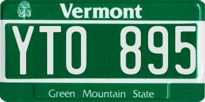 VT license plate YTO895
