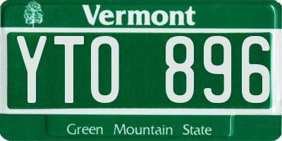 VT license plate YTO896