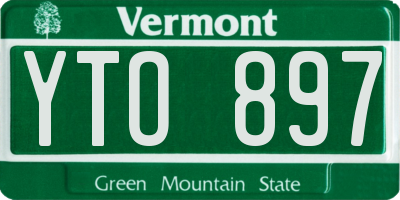VT license plate YTO897