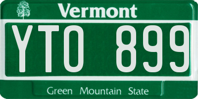 VT license plate YTO899