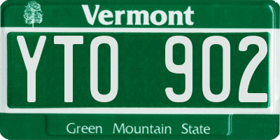 VT license plate YTO902