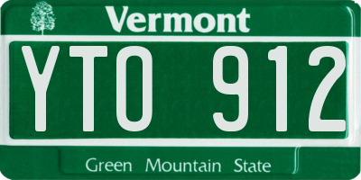 VT license plate YTO912