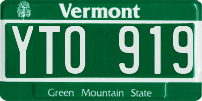 VT license plate YTO919