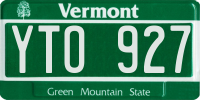 VT license plate YTO927