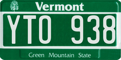 VT license plate YTO938