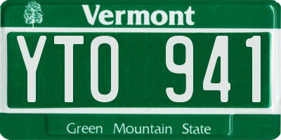 VT license plate YTO941