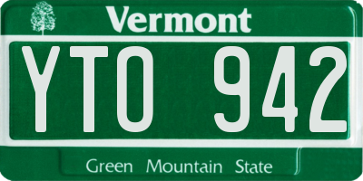 VT license plate YTO942