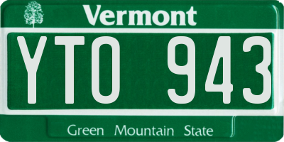 VT license plate YTO943