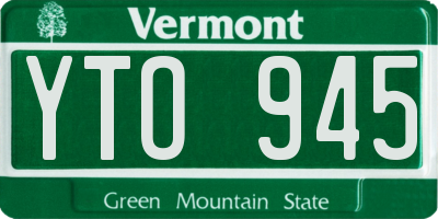 VT license plate YTO945