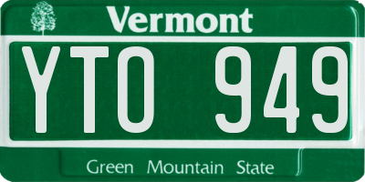 VT license plate YTO949