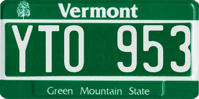 VT license plate YTO953