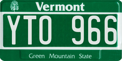 VT license plate YTO966