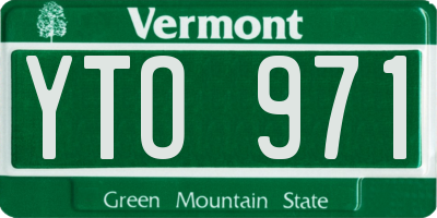 VT license plate YTO971