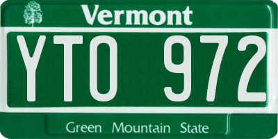 VT license plate YTO972