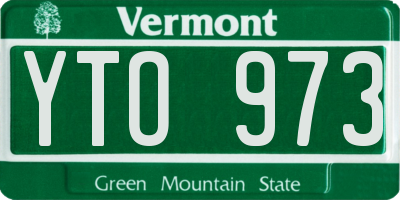 VT license plate YTO973