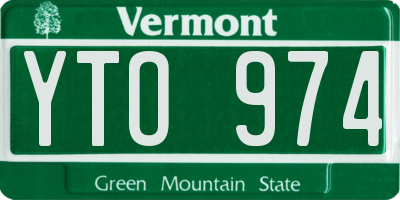 VT license plate YTO974