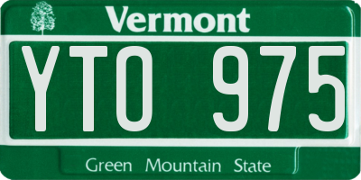 VT license plate YTO975