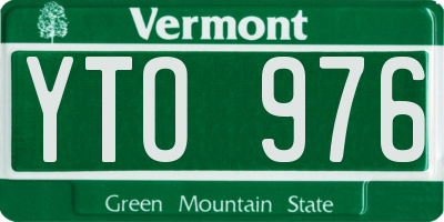 VT license plate YTO976