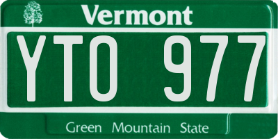 VT license plate YTO977