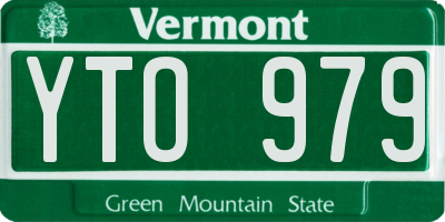 VT license plate YTO979