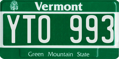 VT license plate YTO993