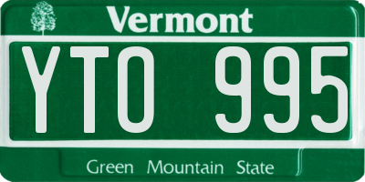 VT license plate YTO995