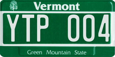 VT license plate YTP004