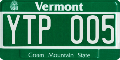 VT license plate YTP005