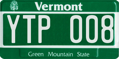 VT license plate YTP008