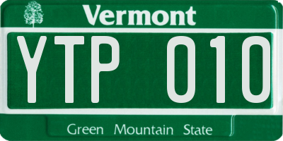 VT license plate YTP010