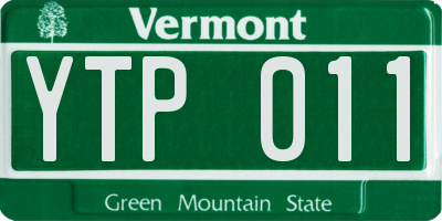 VT license plate YTP011