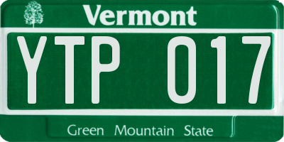 VT license plate YTP017