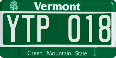 VT license plate YTP018