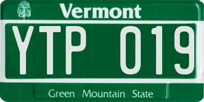 VT license plate YTP019