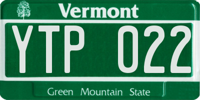 VT license plate YTP022