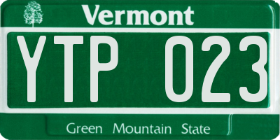 VT license plate YTP023