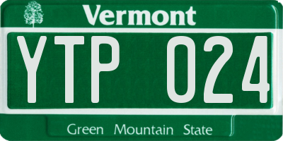 VT license plate YTP024