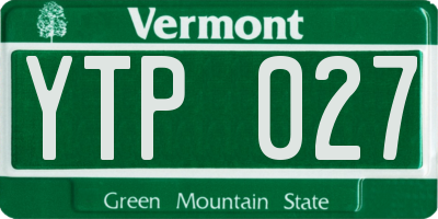 VT license plate YTP027